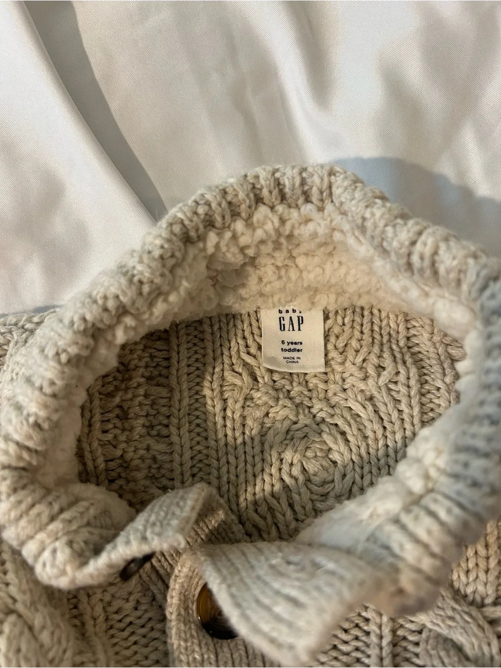 Baby Gap Kids Cable Knit Sweater 5 Years Beige Mock Neck Pullover